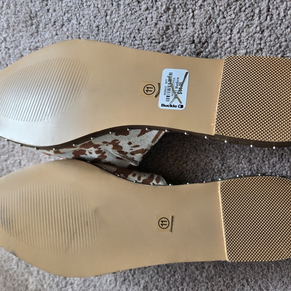 Women's CCocci Shoes - Monroe - Slip-on - Cow Print - Sz 11 - Cream & Brown - Picture 4 of 4